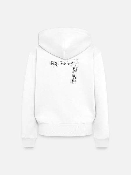 Fly fishing - Frauen Premium Bio Zip Hoodie - Weiß