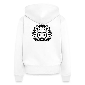 Porc-épic - Sweat à capuche zippé Premium bio Femme - blanc - Dos - AI Model Female 172 light (172cm)