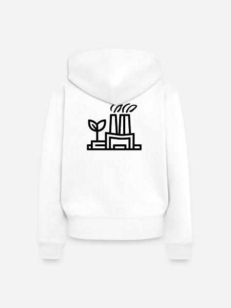 Umweltfreundliche Fabrik - Frauen Premium Bio Zip Hoodie - Weiß