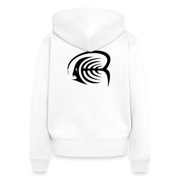 Anglerfisch - Frauen Premium Bio Zip Hoodie - Weiß - Hinten - AI Model Female 172 light (172cm)