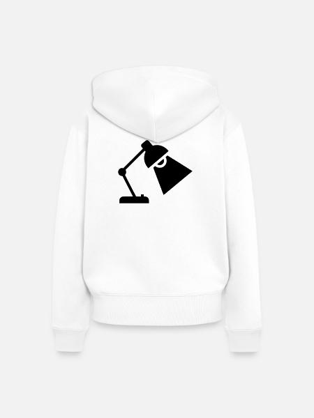 Schreibtischlampe Silhouette - Frauen Premium Bio Zip Hoodie - Weiß