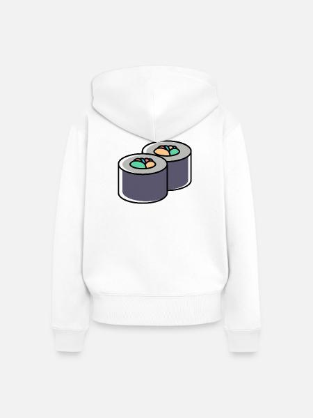 Steak icon - Frauen Premium Bio Zip Hoodie - Weiß