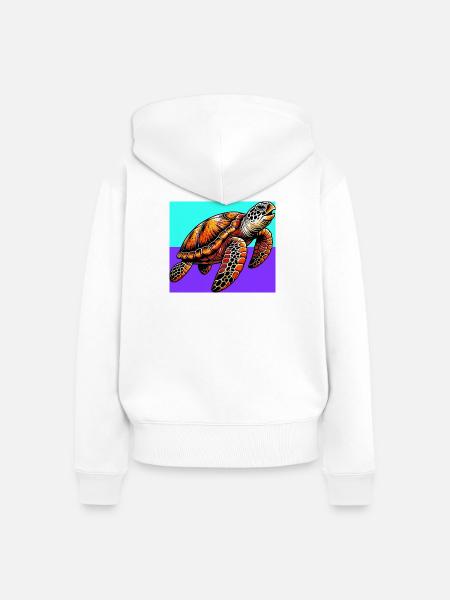 Schildkröte - Frauen Premium Bio Zip Hoodie - Weiß