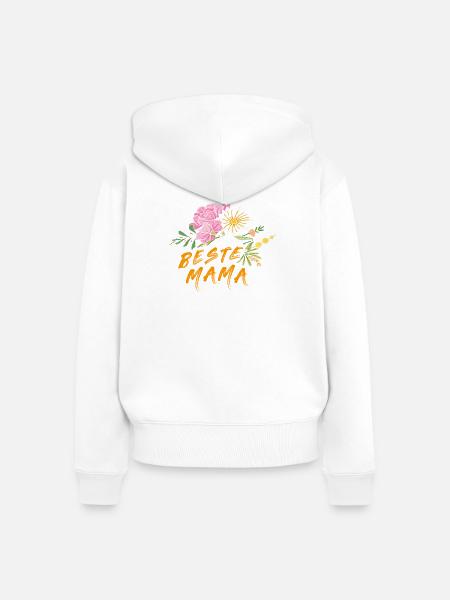 Beste Mama  - Frauen Premium Bio Zip Hoodie - Weiß
