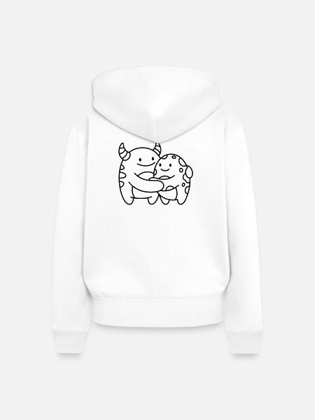Monster - Frauen Premium Bio Zip Hoodie - Weiß