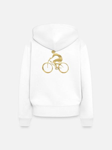 Radfahrer - Frauen Premium Bio Zip Hoodie - Weiß