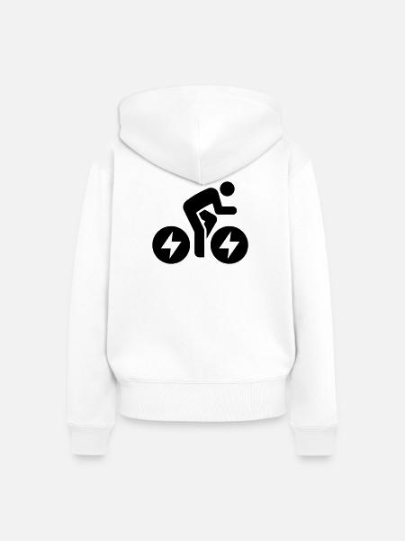 E-bike, E-Biker, Fahrradtour - Frauen Premium Bio Zip Hoodie - Weiß