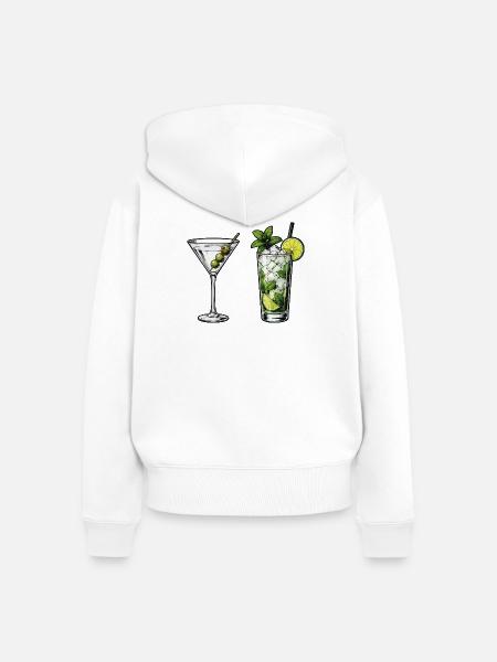 Cocktail Kollektion: Martini & Mojito - Frauen Premium Bio Zip Hoodie - Weiß