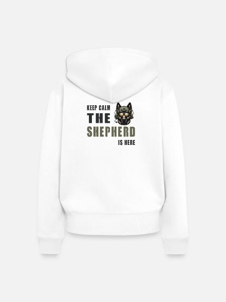 Schäferhund / Ruhe Bewahren - Frauen Premium Bio Zip Hoodie - Weiß