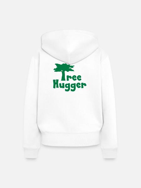 Tree Hugger - Frauen Premium Bio Zip Hoodie - Weiß