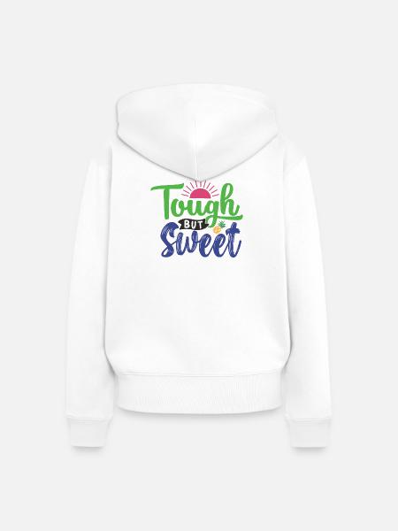 Tough und süß - Frauen Premium Bio Zip Hoodie - Weiß