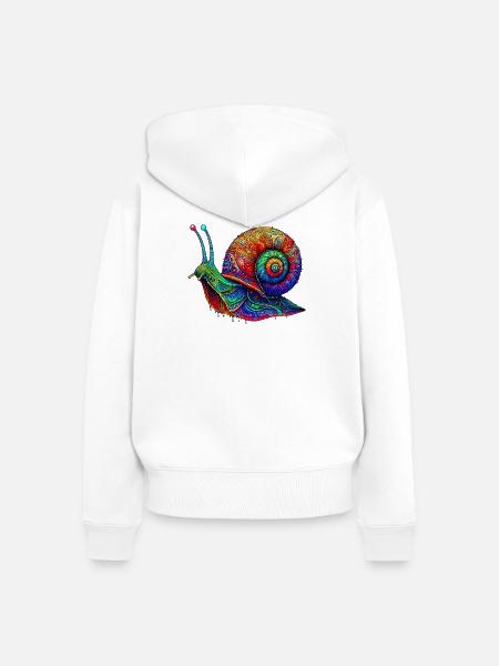Schnecke - Frauen Premium Bio Zip Hoodie - Weiß