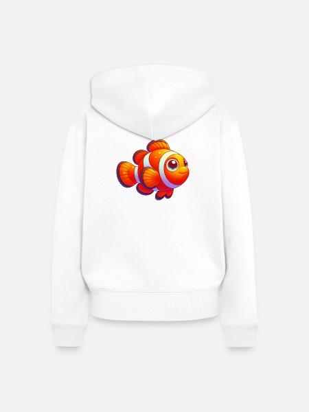 Clownfisch - Frauen Premium Bio Zip Hoodie - Weiß