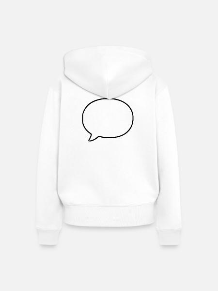 Sprechblase Comic selbst gestalten personalisieren - Frauen Premium Bio Zip Hoodie - Weiß