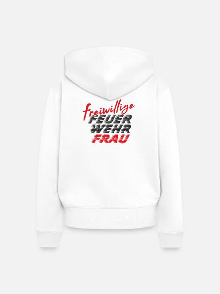 Feuerwehrfrau - Frauen Premium Bio Zip Hoodie - Weiß