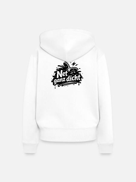 Net ganz dicht - Frauen Premium Bio Zip Hoodie - Weiß
