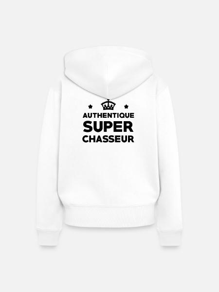Authentischer Super Hunter - Frauen Premium Bio Zip Hoodie - Weiß