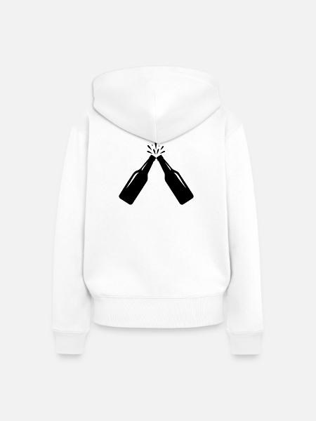 Prost – Bierflaschen-Toast - Frauen Premium Bio Zip Hoodie - Weiß