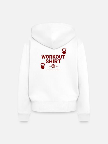 Workout Shirt - Frauen Premium Bio Zip Hoodie - Weiß
