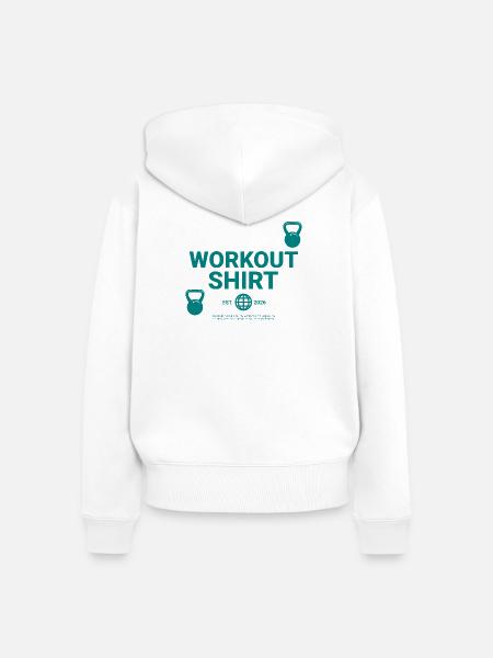 Workout Shirt - Frauen Premium Bio Zip Hoodie - Weiß