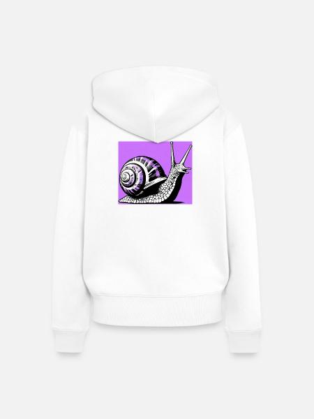 Schnecke - Frauen Premium Bio Zip Hoodie - Weiß