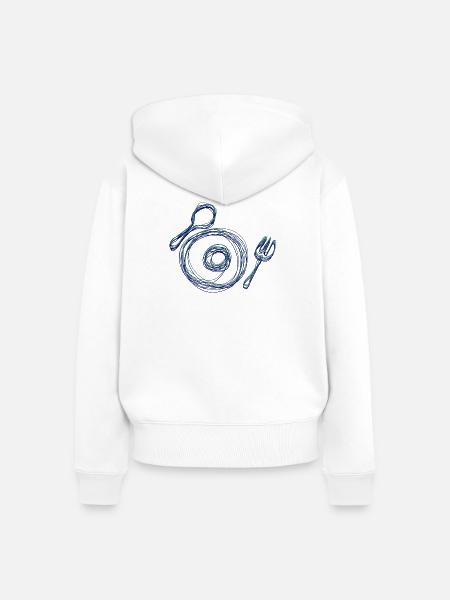 Kreatives Besteck Design - Frauen Premium Bio Zip Hoodie - Weiß