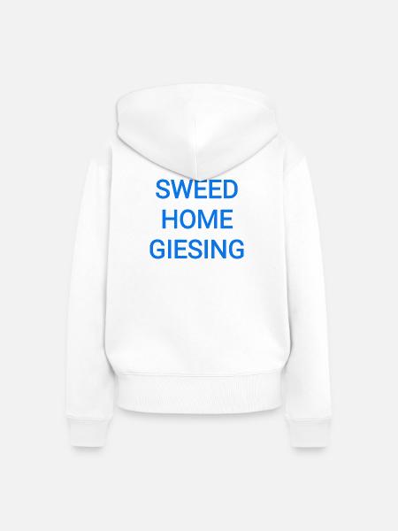sweet home giesing Text - Frauen Premium Bio Zip Hoodie - Weiß