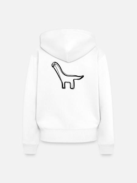 Dino handgezeichnet - Frauen Premium Bio Zip Hoodie - Weiß