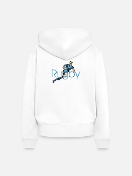 Rugby - Frauen Premium Bio Zip Hoodie - Weiß