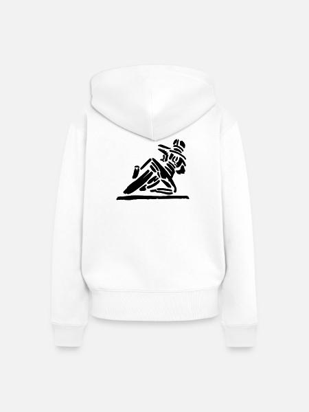 Hanging_of - Frauen Premium Bio Zip Hoodie - Weiß