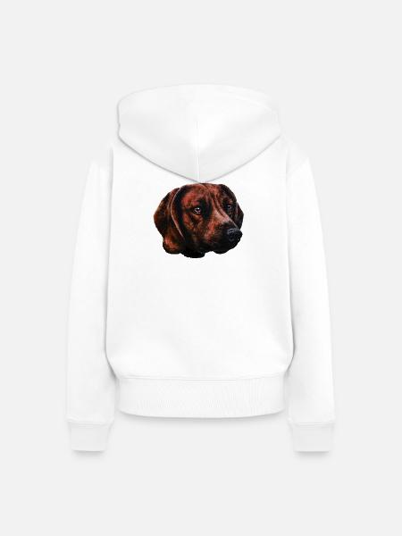 Schweißhund Portrait - Frauen Premium Bio Zip Hoodie - Weiß