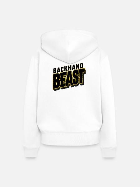Tennis Shirt Backhand Rückhand Beast - Frauen Premium Bio Zip Hoodie - Weiß