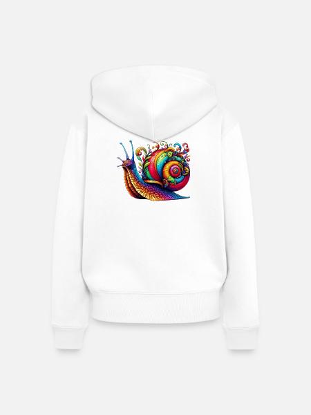 Schnecke - Frauen Premium Bio Zip Hoodie - Weiß
