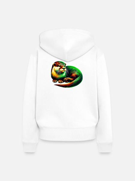 Otter - Frauen Premium Bio Zip Hoodie - Weiß