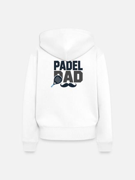 Padel-Vater - Frauen Premium Bio Zip Hoodie - Weiß