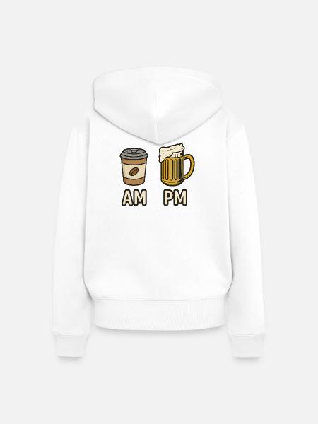 Kaffeebier - Frauen Premium Bio Zip Hoodie - Weiß