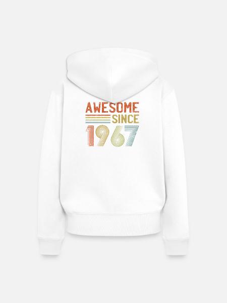 Retro 1967 Feier Design - Frauen Premium Bio Zip Hoodie - Weiß