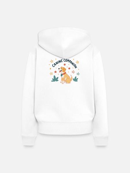 Hundebegleiter - Frauen Premium Bio Zip Hoodie - Weiß