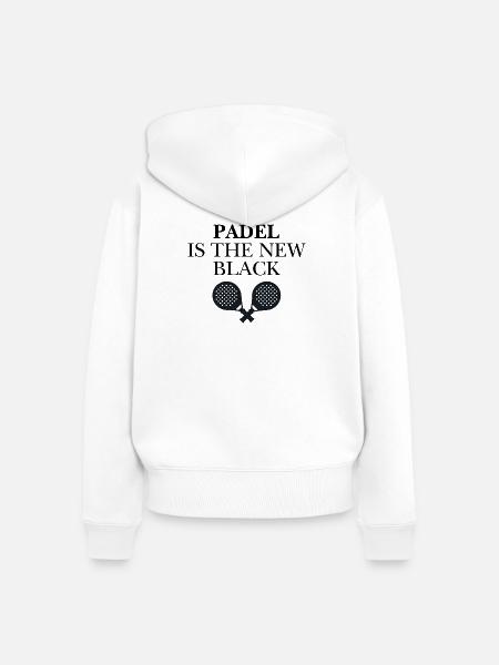 Padel is the new black - Frauen Premium Bio Zip Hoodie - Weiß