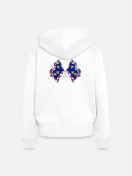 Centre-Val de Loire Kreuzflaggen - Frauen Premium Bio Zip Hoodie - Weiß