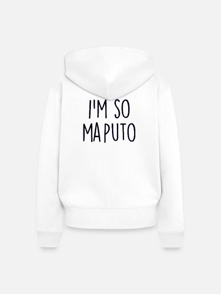 Maputo Mosambik - Frauen Premium Bio Zip Hoodie - Weiß