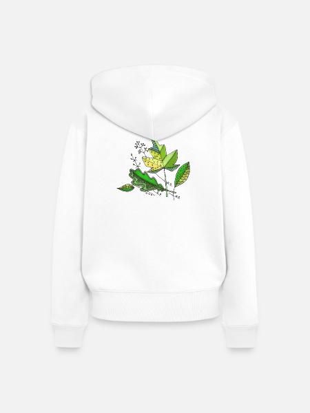 Blätter - Frauen Premium Bio Zip Hoodie - Weiß