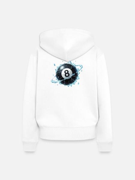 Eisiger 8-Ball Bruch - Frauen Premium Bio Zip Hoodie - Weiß
