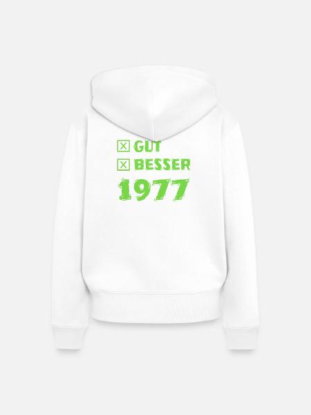 1977 - Frauen Premium Bio Zip Hoodie - Weiß