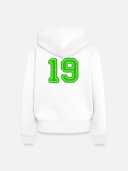 19- - Frauen Premium Bio Zip Hoodie - Weiß