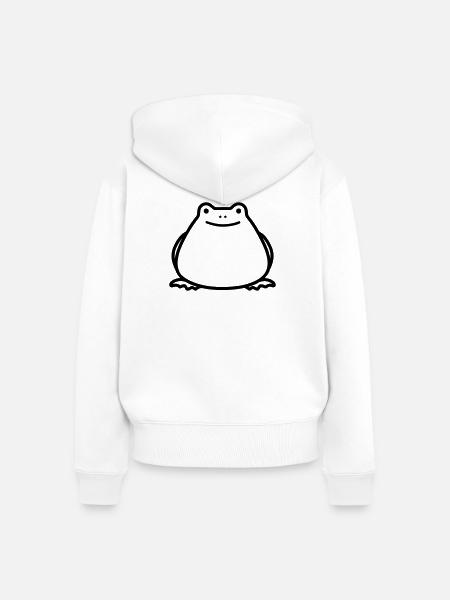 Frosch - Frauen Premium Bio Zip Hoodie - Weiß