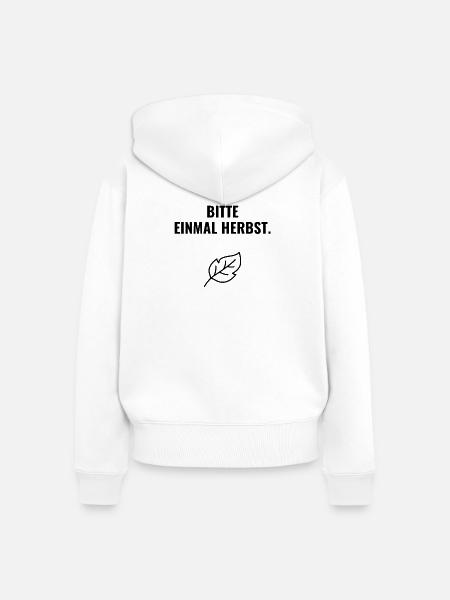 Bitte einmal Herbst. - Frauen Premium Bio Zip Hoodie - Weiß