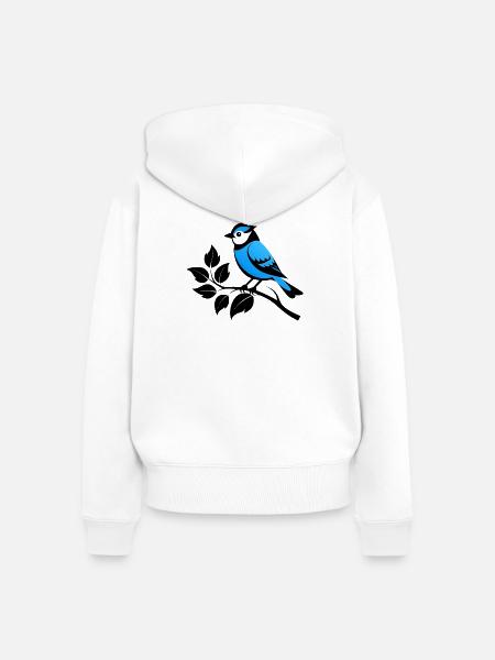 Blaumeisegarten - Frauen Premium Bio Zip Hoodie - Weiß