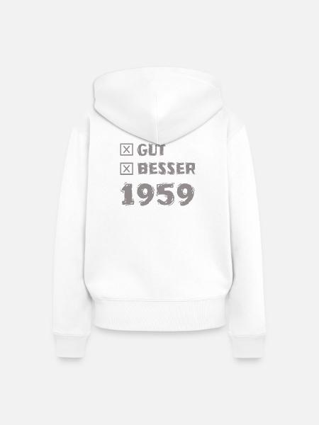 Besser 1959 - Frauen Premium Bio Zip Hoodie - Weiß