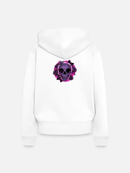 Rosen und Vergänglichkeit - Frauen Premium Bio Zip Hoodie - Weiß
